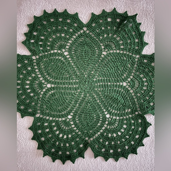 Flower Lace Doilies Handmade Crochet Placemats Table Coasters Vintage, Green,New - Picture 2 of 6